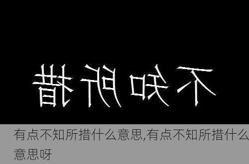 有点不知所措什么意思,有点不知所措什么意思呀