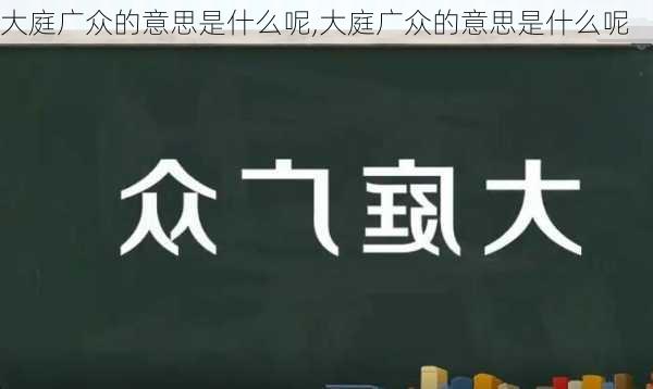 大庭广众的意思是什么呢,大庭广众的意思是什么呢