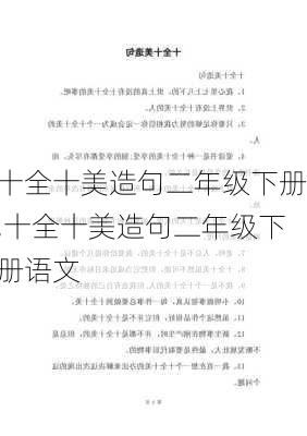 十全十美造句二年级下册,十全十美造句二年级下册语文