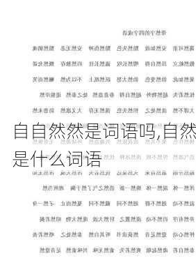 自自然然是词语吗,自然是什么词语