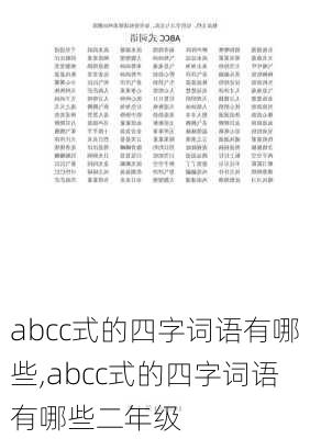 abcc式的四字词语有哪些,abcc式的四字词语有哪些二年级