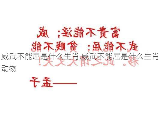 威武不能屈是什么生肖,威武不能屈是什么生肖动物