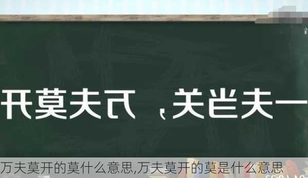 万夫莫开的莫什么意思,万夫莫开的莫是什么意思