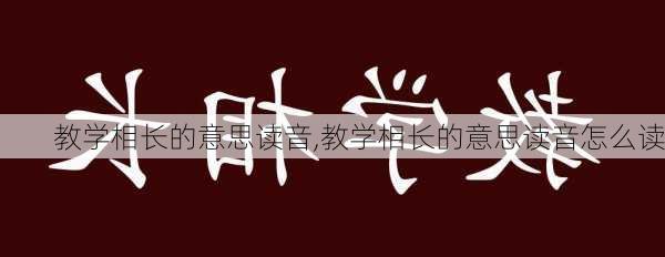 教学相长的意思读音,教学相长的意思读音怎么读