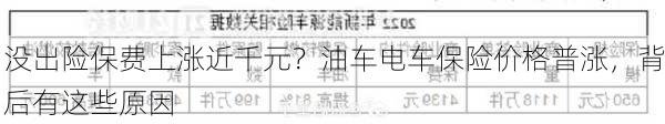 没出险保费上涨近千元？油车电车保险价格普涨，背后有这些原因