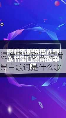 混淆黑白歌词,混淆黑白歌词是什么歌