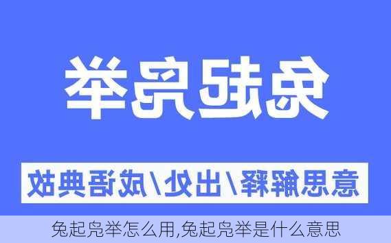 兔起凫举怎么用,兔起凫举是什么意思