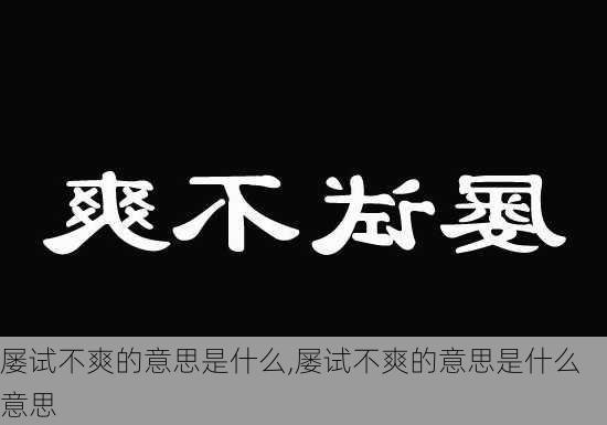 屡试不爽的意思是什么,屡试不爽的意思是什么意思