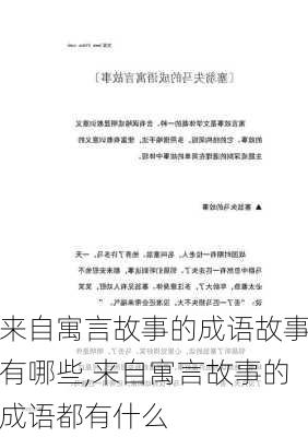 来自寓言故事的成语故事有哪些,来自寓言故事的成语都有什么