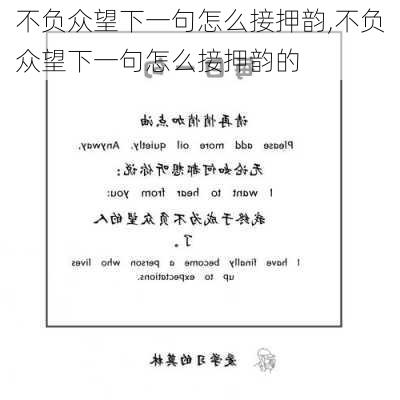 不负众望下一句怎么接押韵,不负众望下一句怎么接押韵的