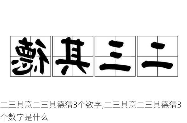 二三其意二三其德猜3个数字,二三其意二三其德猜3个数字是什么