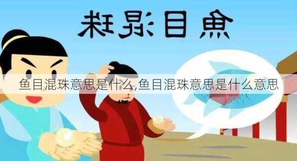 鱼目混珠意思是什么,鱼目混珠意思是什么意思