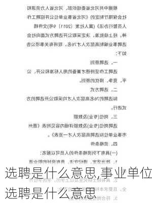 选聘是什么意思,事业单位选聘是什么意思