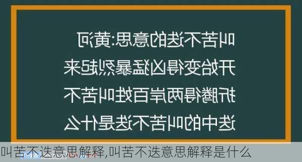 叫苦不迭意思解释,叫苦不迭意思解释是什么