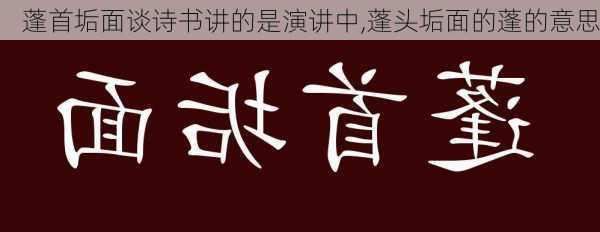 蓬首垢面谈诗书讲的是演讲中,蓬头垢面的蓬的意思