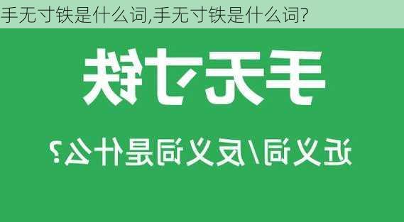 手无寸铁是什么词,手无寸铁是什么词?