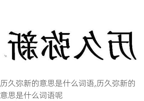 历久弥新的意思是什么词语,历久弥新的意思是什么词语呢