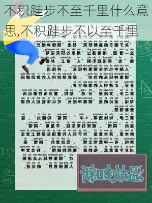 不积跬步不至千里什么意思,不积跬步不以至千里