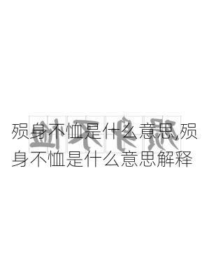 殒身不恤是什么意思,殒身不恤是什么意思解释