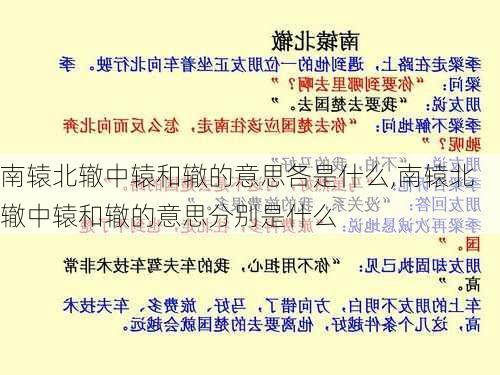 南辕北辙中辕和辙的意思各是什么,南辕北辙中辕和辙的意思分别是什么