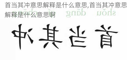 首当其冲意思解释是什么意思,首当其冲意思解释是什么意思啊