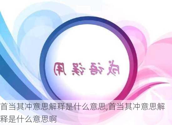 首当其冲意思解释是什么意思,首当其冲意思解释是什么意思啊