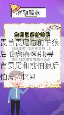 畏首畏尾与前怕狼后怕虎的区别,畏首畏尾和前怕狼后怕虎的区别