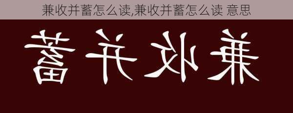 兼收并蓄怎么读,兼收并蓄怎么读 意思