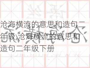 沧海横流的意思和造句二年级,沧海横流的意思和造句二年级下册