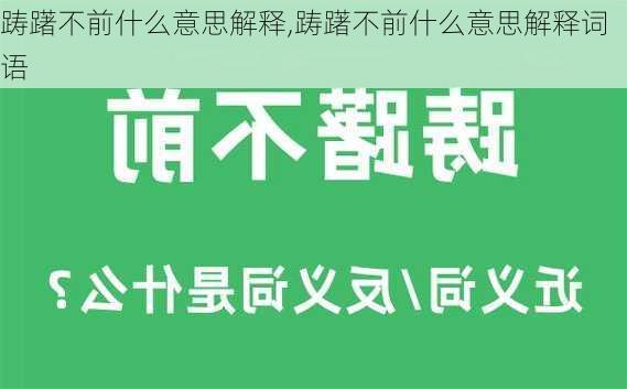 踌躇不前什么意思解释,踌躇不前什么意思解释词语