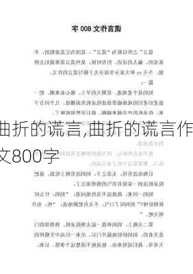 曲折的谎言,曲折的谎言作文800字