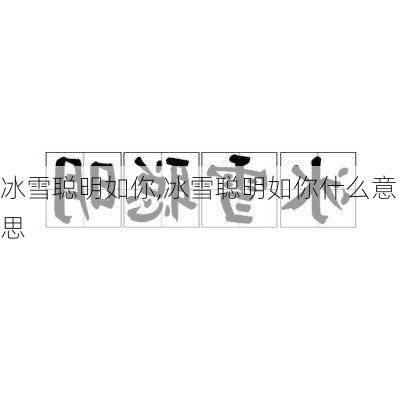 冰雪聪明如你,冰雪聪明如你什么意思