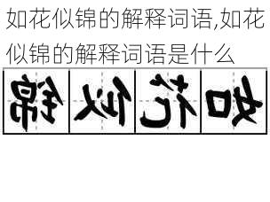 如花似锦的解释词语,如花似锦的解释词语是什么