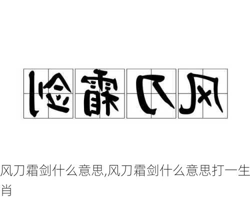 风刀霜剑什么意思,风刀霜剑什么意思打一生肖