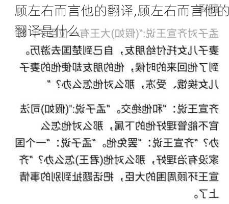 顾左右而言他的翻译,顾左右而言他的翻译是什么