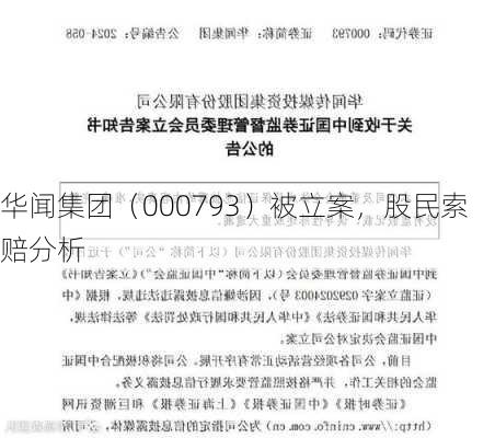 华闻集团（000793）被立案，股民索赔分析