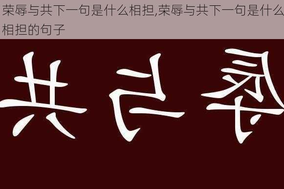 荣辱与共下一句是什么相担,荣辱与共下一句是什么相担的句子