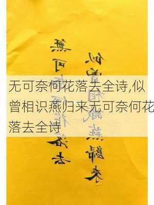 无可奈何花落去全诗,似曾相识燕归来无可奈何花落去全诗