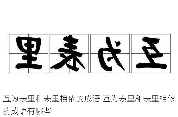 互为表里和表里相依的成语,互为表里和表里相依的成语有哪些