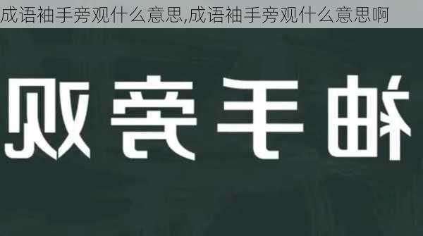 成语袖手旁观什么意思,成语袖手旁观什么意思啊