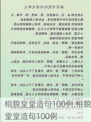 相貌堂堂造句100例,相貌堂堂造句100例