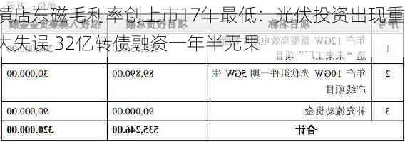 横店东磁毛利率创上市17年最低：光伏投资出现重大失误 32亿转债融资一年半无果