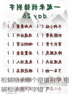 相辅相承哪个是错别字,相辅相承哪个字错了