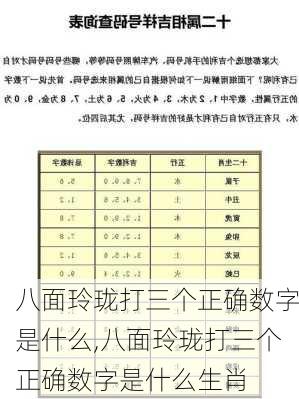 八面玲珑打三个正确数字是什么,八面玲珑打三个正确数字是什么生肖