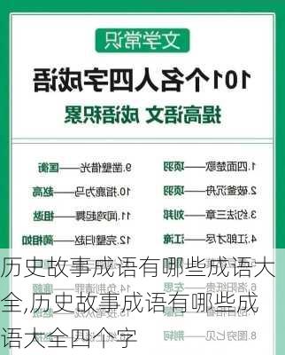 历史故事成语有哪些成语大全,历史故事成语有哪些成语大全四个字