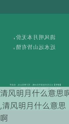 清风明月什么意思啊,清风明月什么意思啊