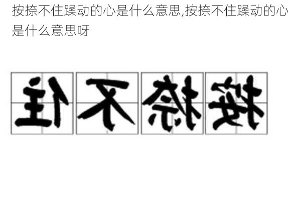 按捺不住躁动的心是什么意思,按捺不住躁动的心是什么意思呀