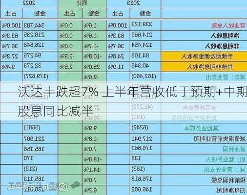 沃达丰跌超7% 上半年营收低于预期+中期股息同比减半