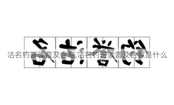 沽名钓誉读音及含意,沽名钓誉读音及含意是什么