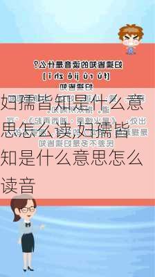 妇孺皆知是什么意思怎么读,妇孺皆知是什么意思怎么读音